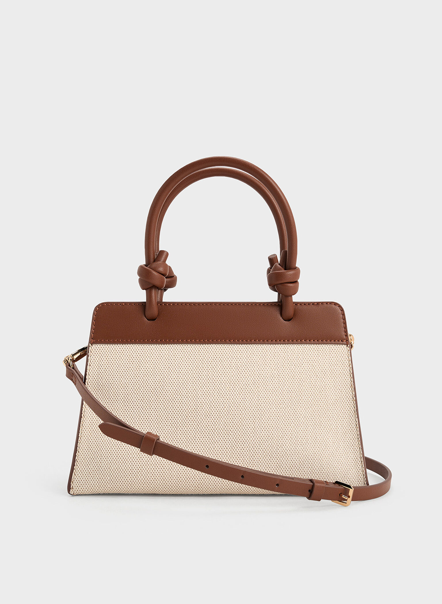 Sabine Canvas Knotted-Handle Tote Bag, Chocolate, hi-res