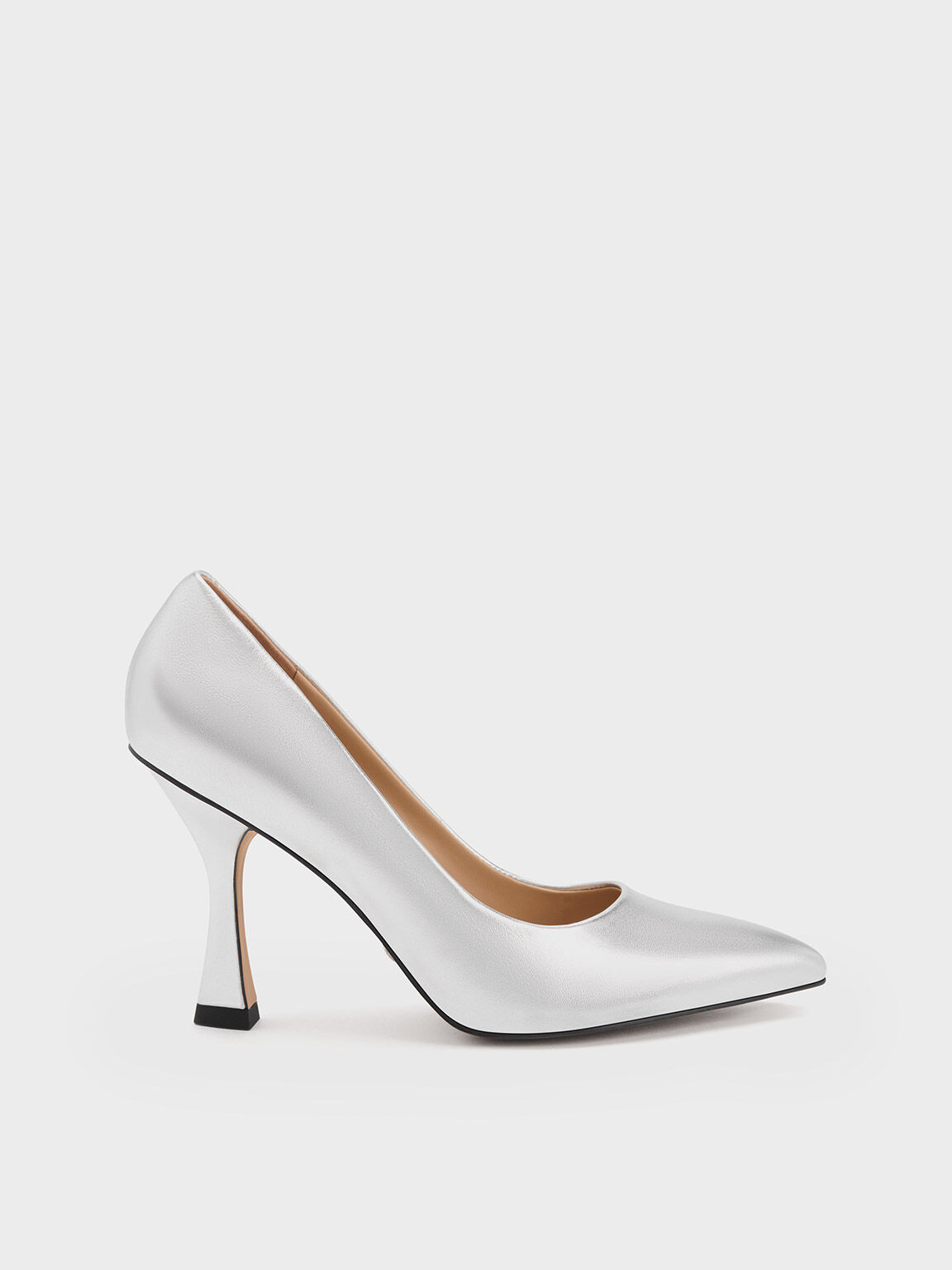 White and silver sale pumps