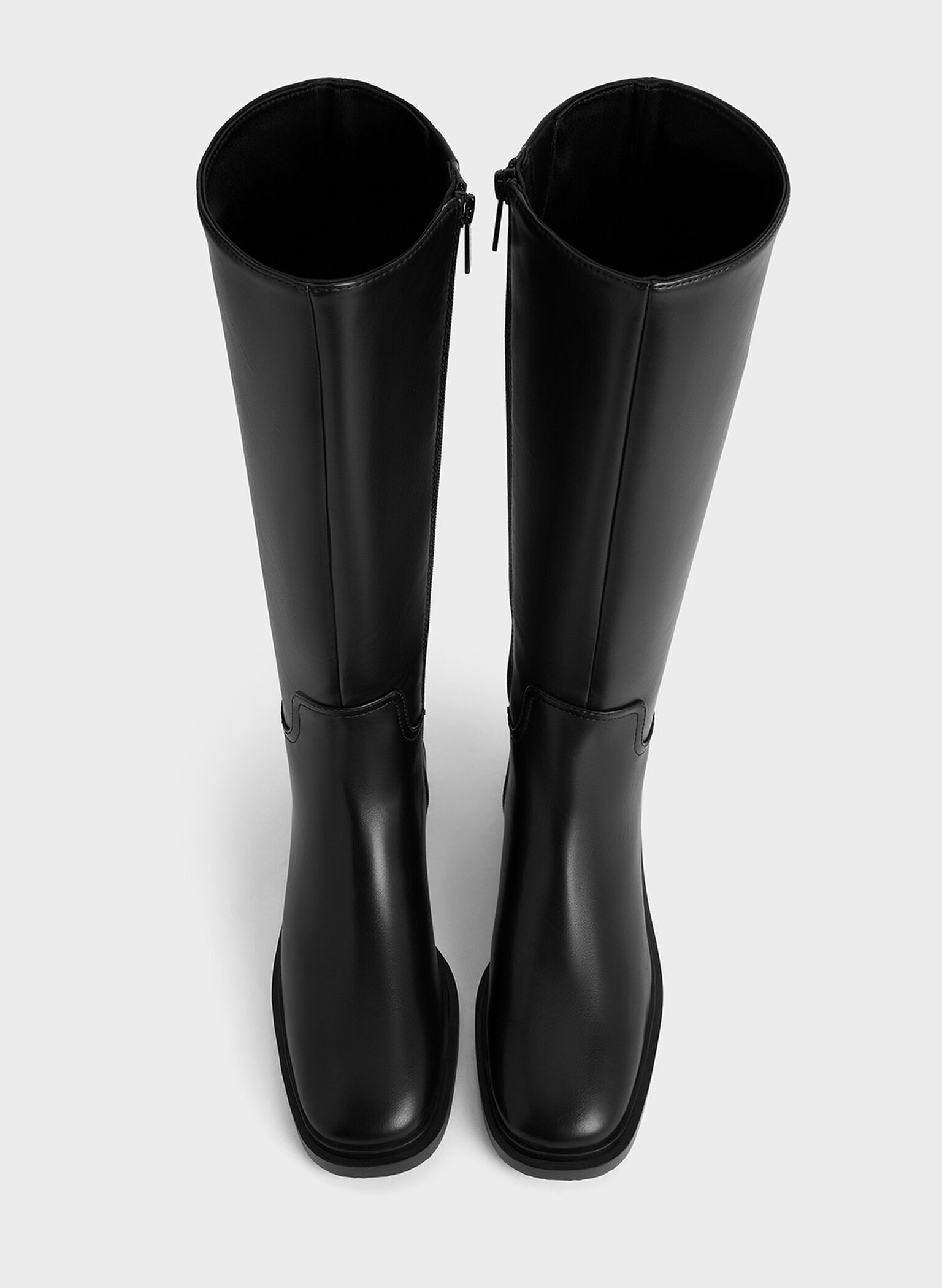 Side-Zip Knee-High Riding Boots, Black, hi-res