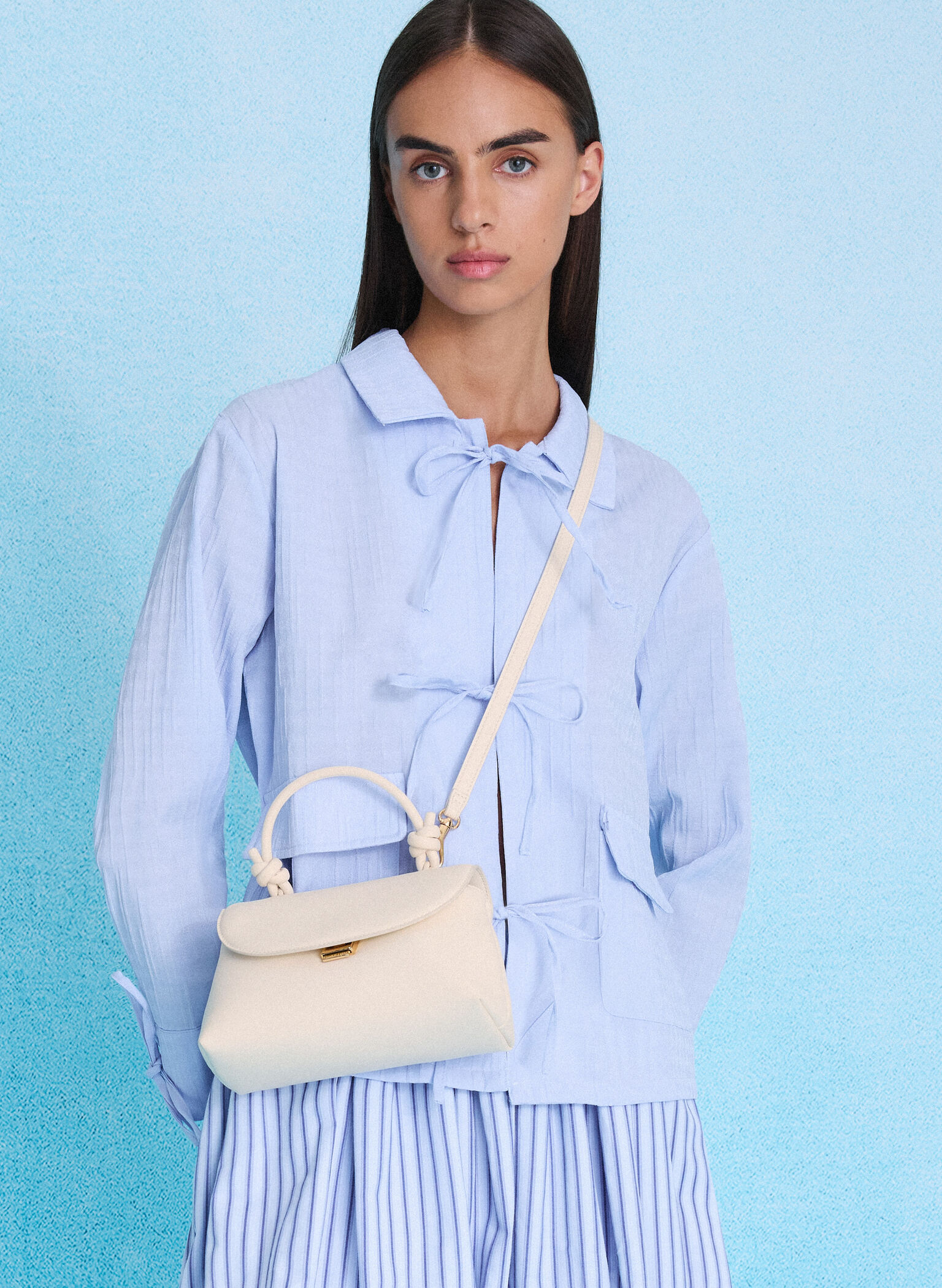Sammie Knotted-Handle Two-Way Backpack, Cream, hi-res
