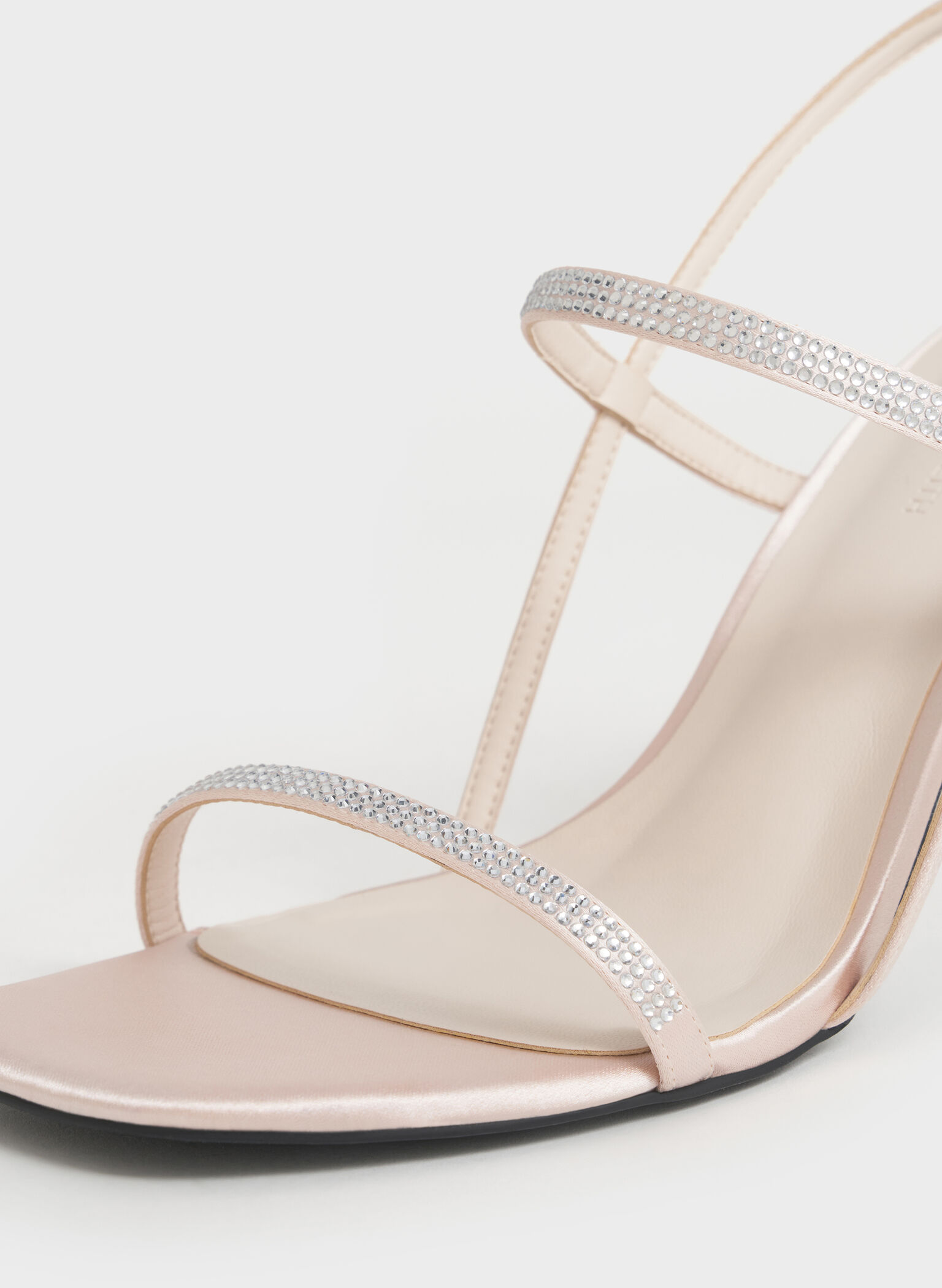 Arona Satin Crystal-Embellished Stiletto-Heel Sandals, Nude, hi-res