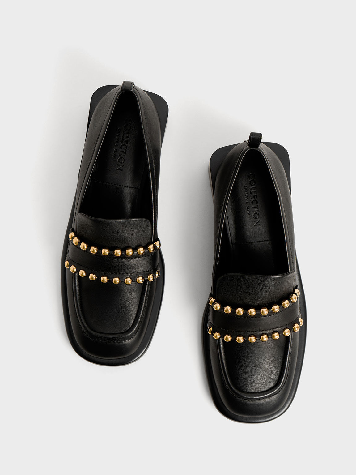 Studded leather best sale loafers