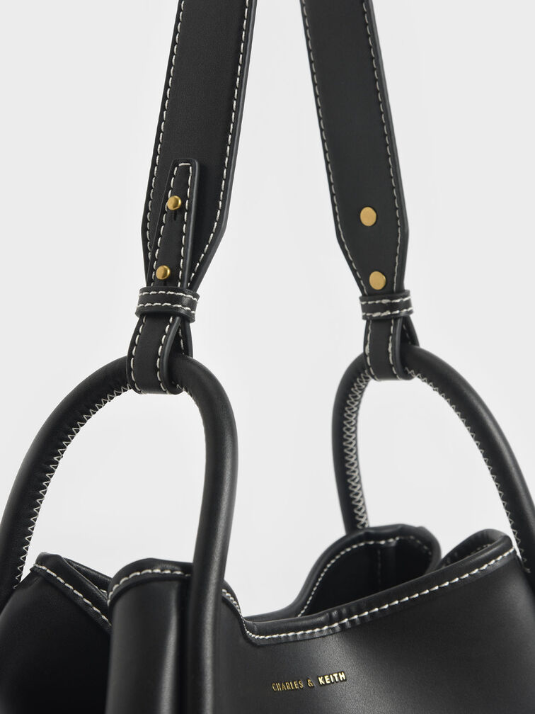 Lyla Tubular Slouchy Tote Bag, Black, hi-res
