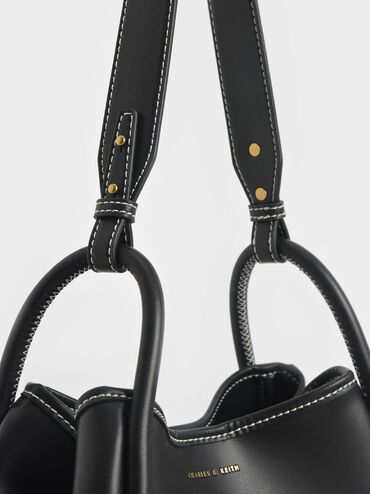 Lyla Tubular Slouchy Tote Bag, Black, hi-res