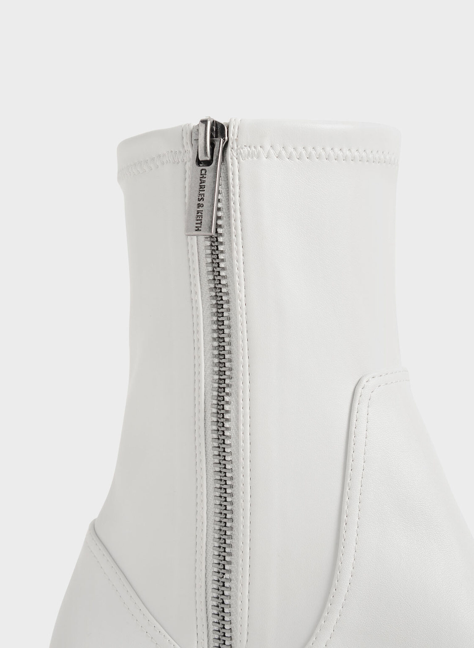 Imogen Side-Zip Ankle Boots, White, hi-res