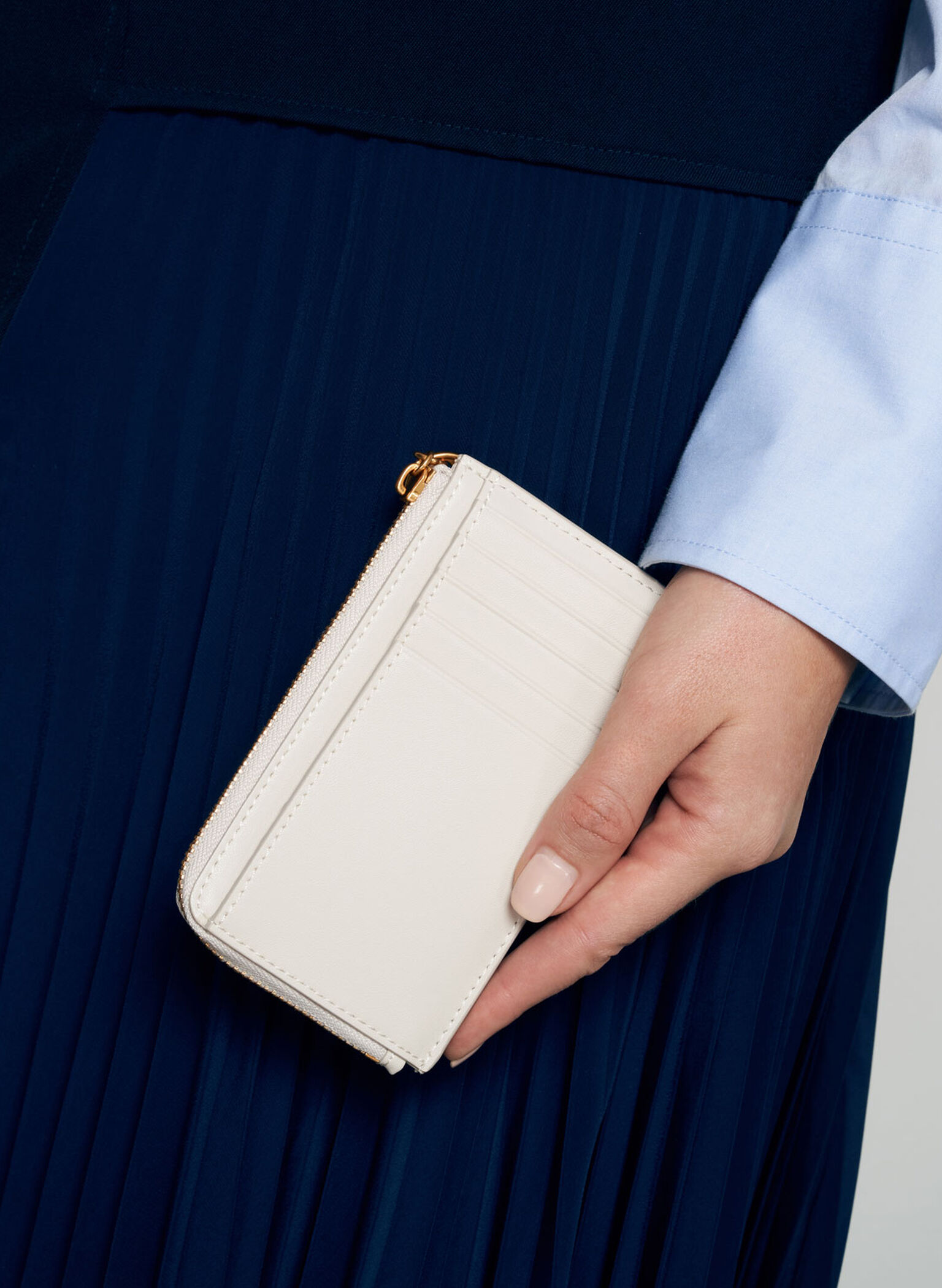 Lane Key Zip-Around Wallet, Cream, hi-res