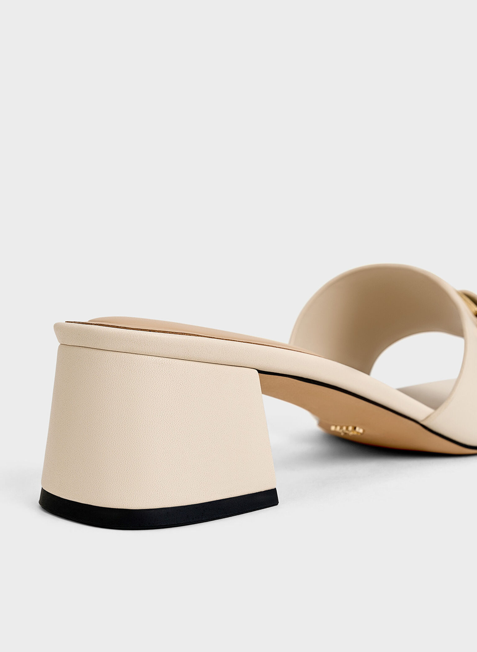 Whitney Leather Buckled Block-Heel Mules, Chalk, hi-res
