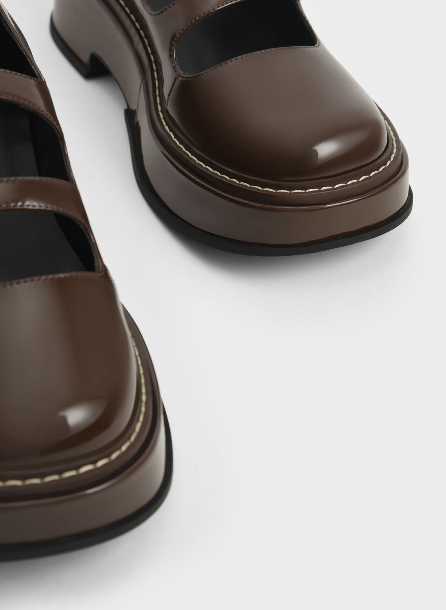 Frankie Patent Platform Mary Janes​, Dark Brown, hi-res