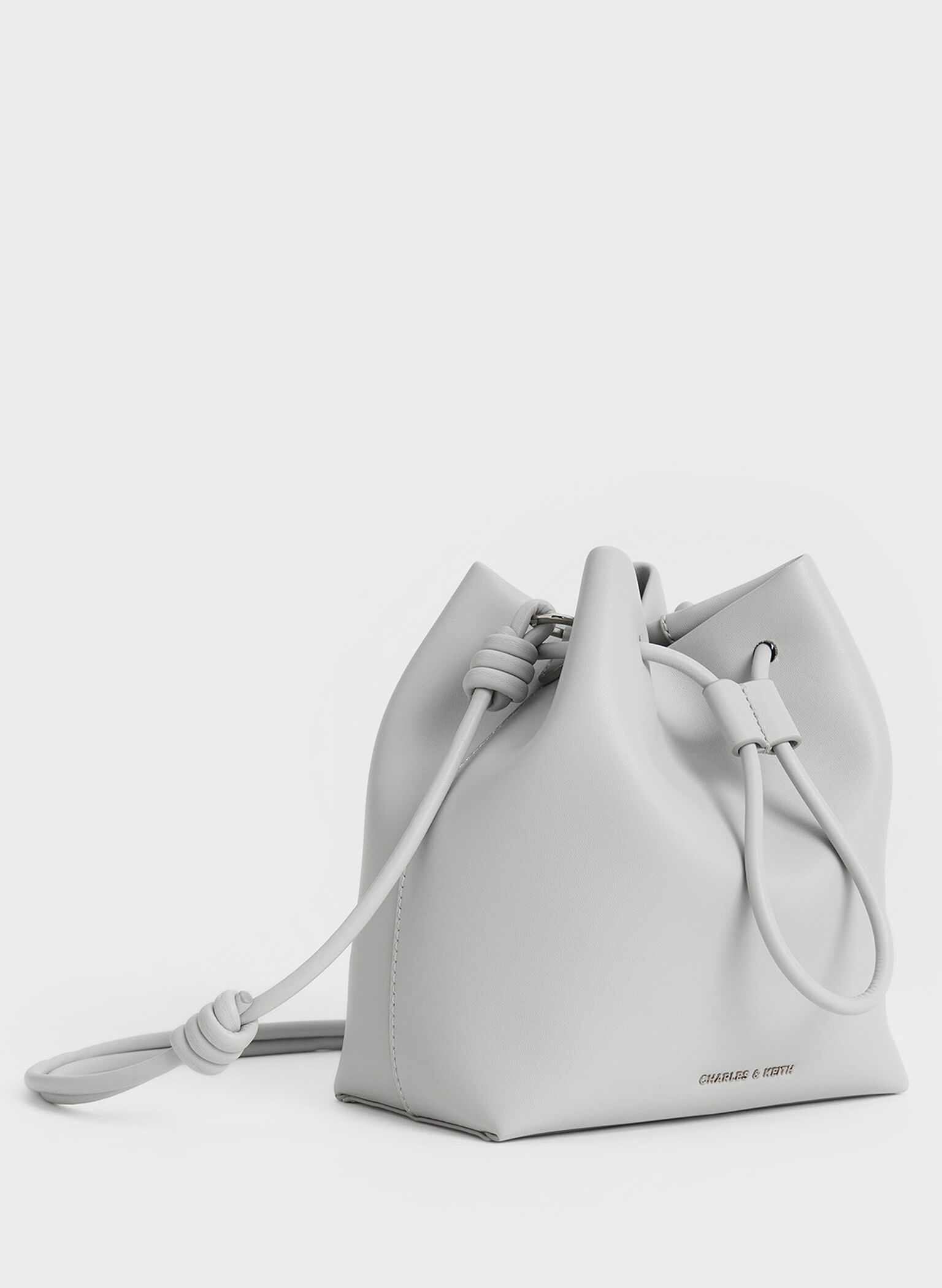 Leia Knotted Bucket Bag, Grey, hi-res