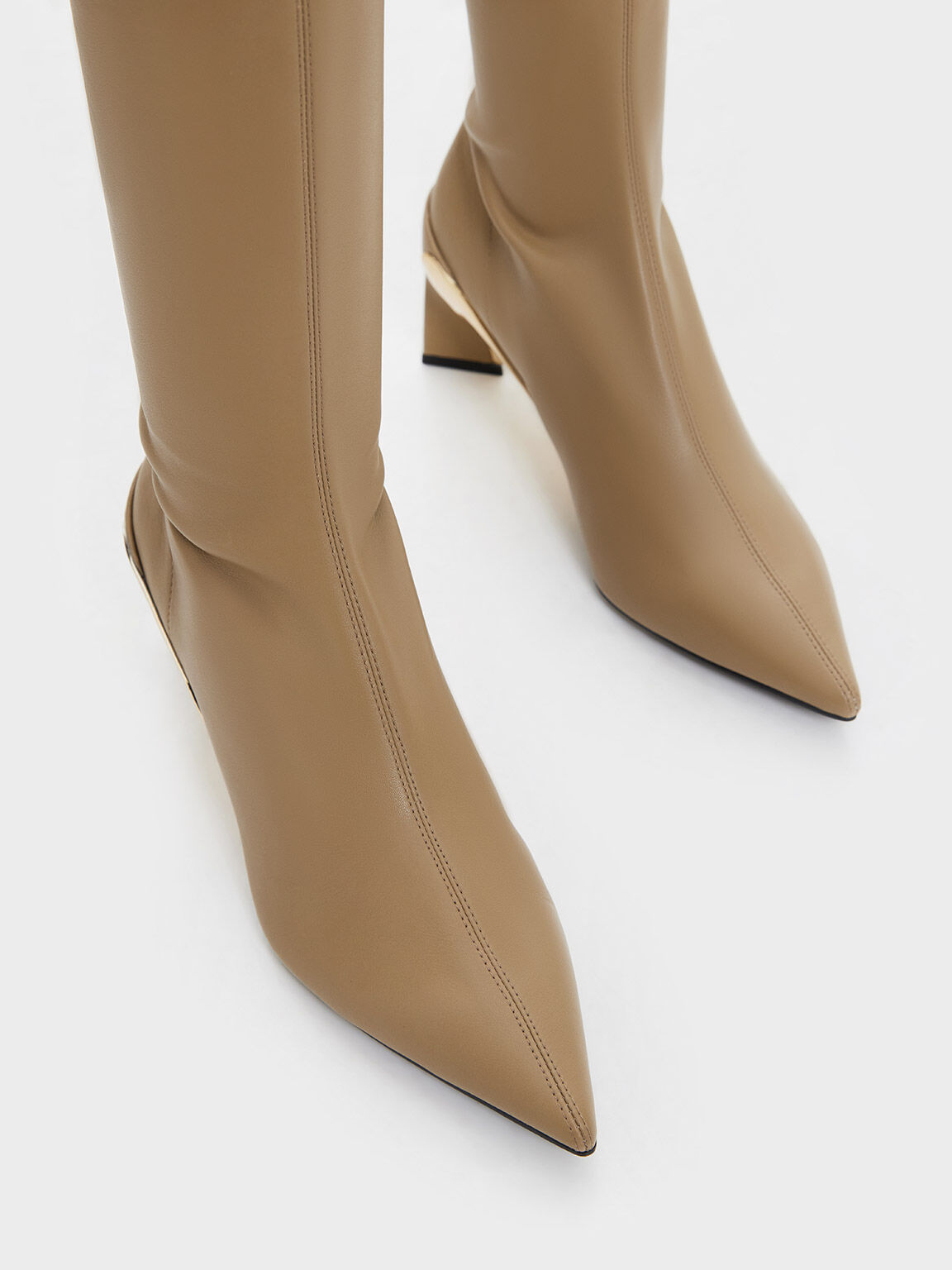 Womens knee high taupe boots 2025