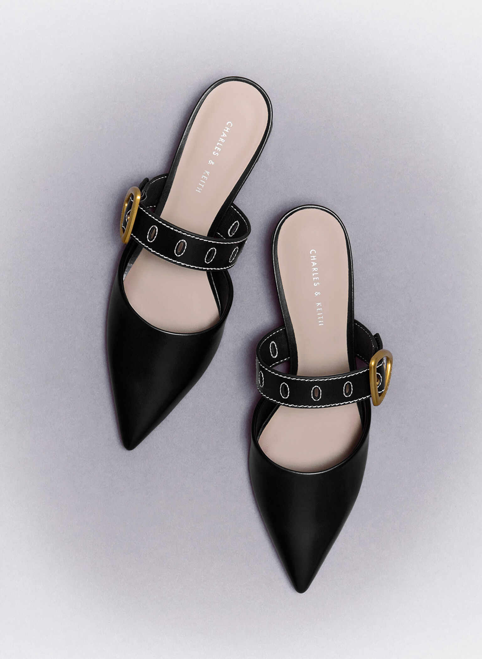 Sepphe Cut-Out Heeled Mules, Black, hi-res
