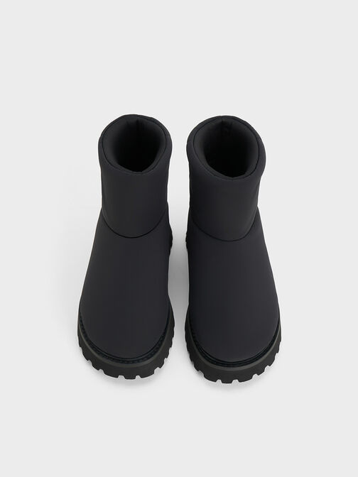 Romilly Puffy Ankle Boots, Black Textured, hi-res