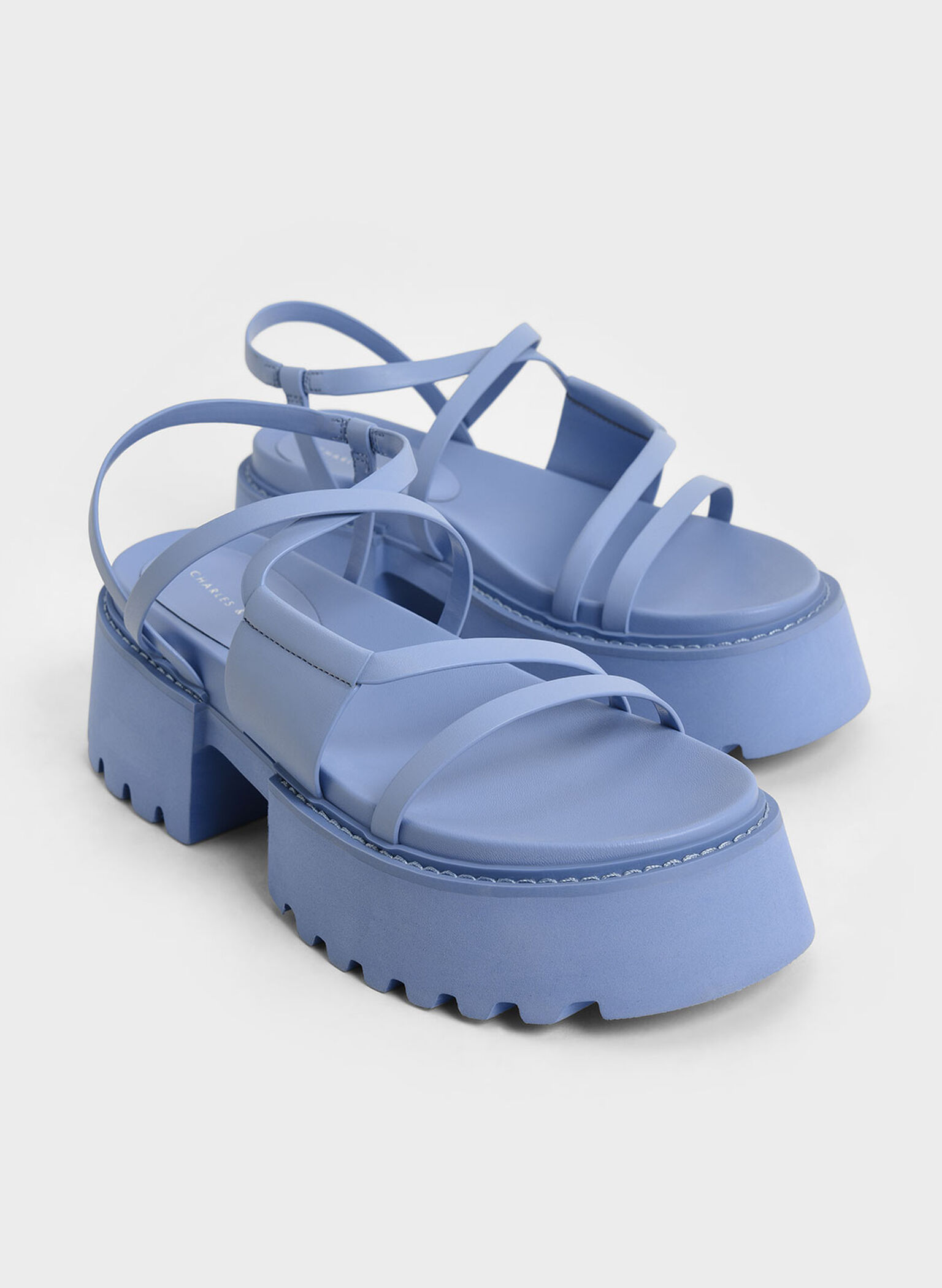 Nadine Strappy Platform Sandals, Blue, hi-res