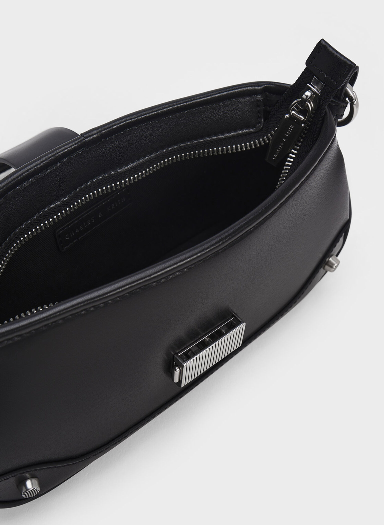 Winslet Belted Shoulder Bag, Black, hi-res