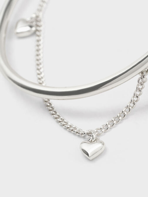Annalise Heart Stone Chain-Link Bracelet, Silver, hi-res