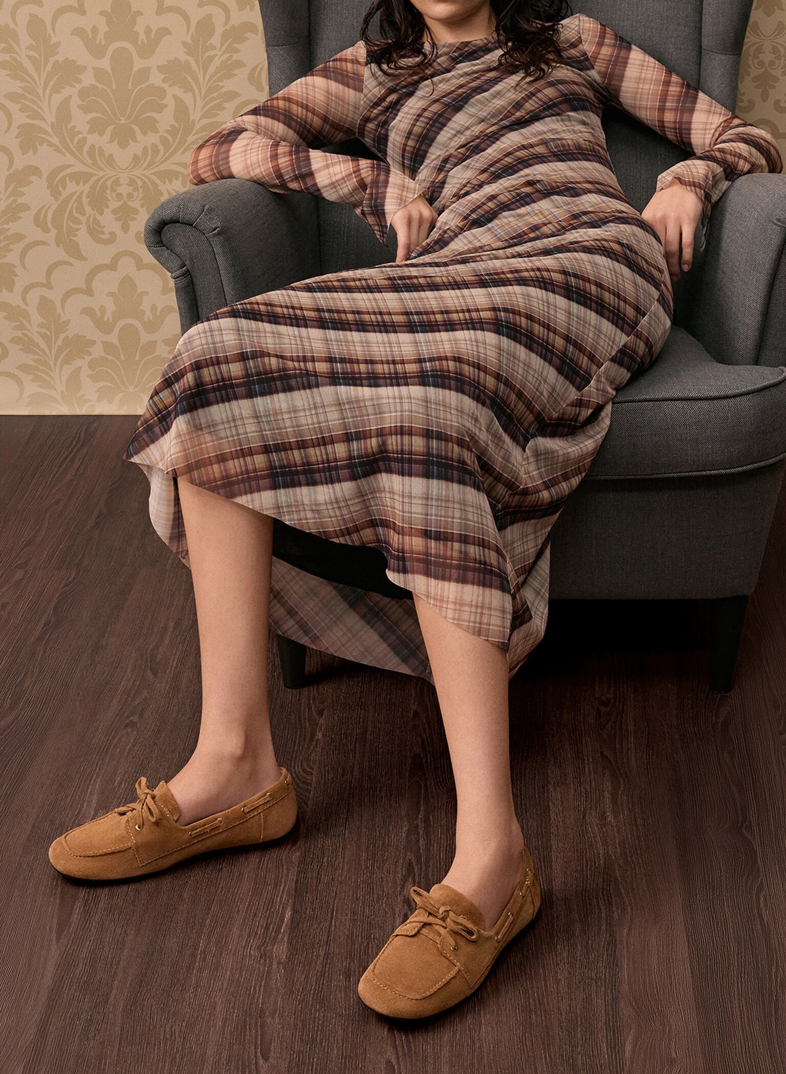 Kori Suede Boat Shoes, Cognac, hi-res