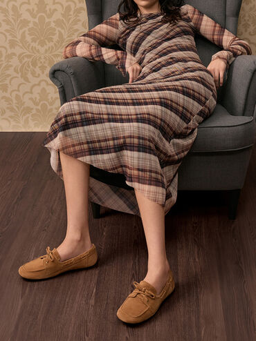 Kori Suede Boat Shoes, Cognac, hi-res