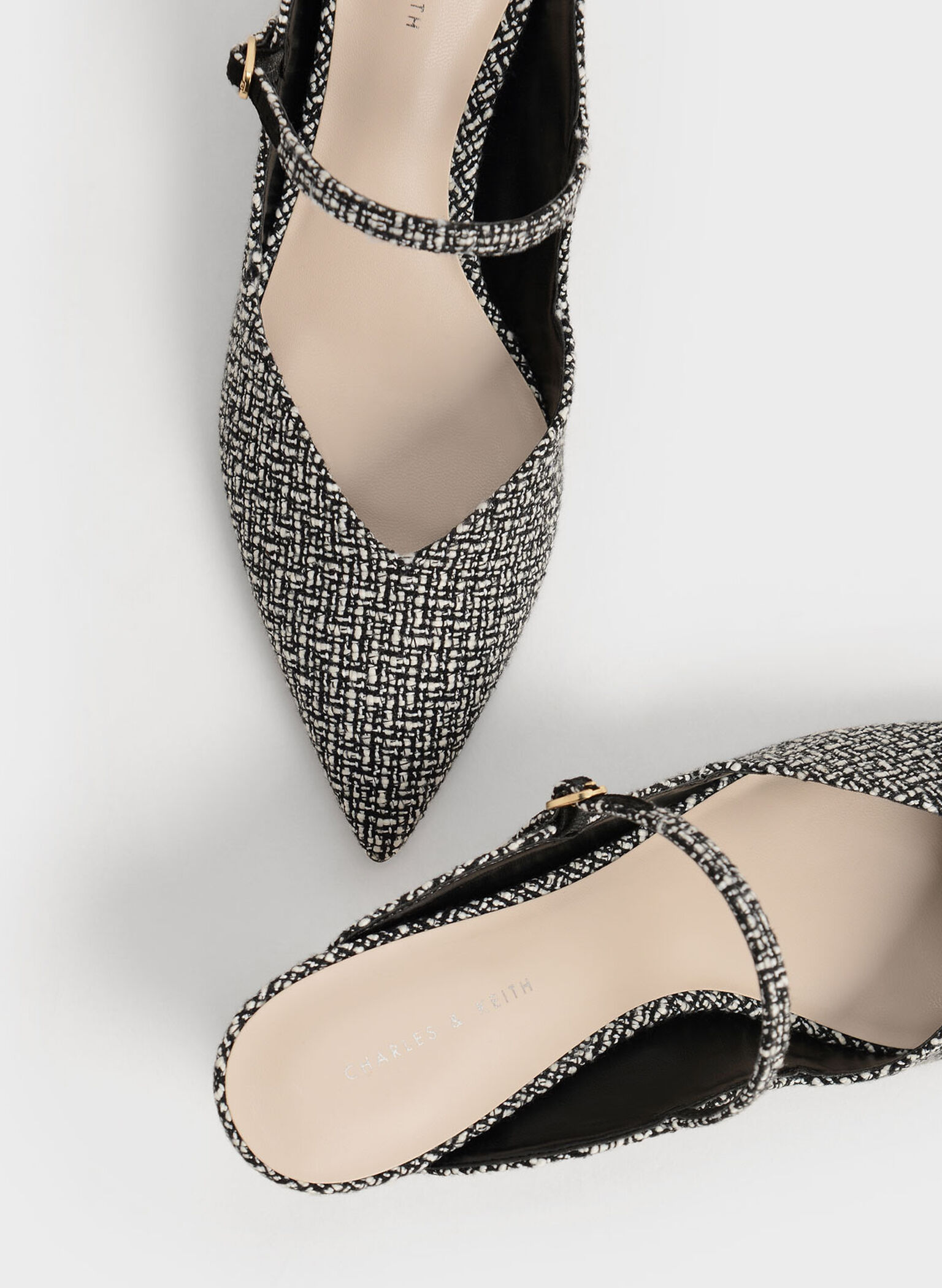 Cammie Metallic Sculptural Heel Tweed Mules, Multi, hi-res