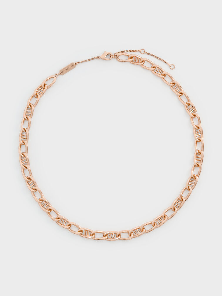 Nyra Mixed-Link Chain Necklace, Rose Gold, hi-res