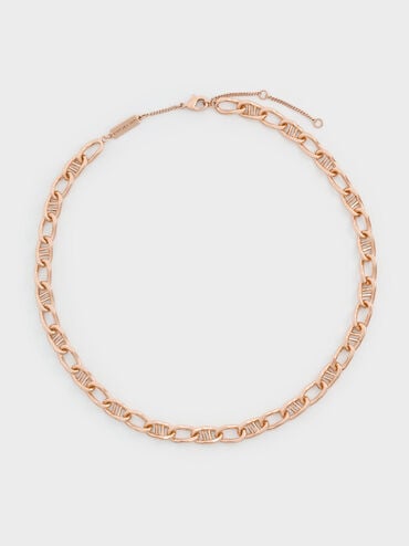 Nyra Mixed-Link Chain Necklace, Rose Gold, hi-res