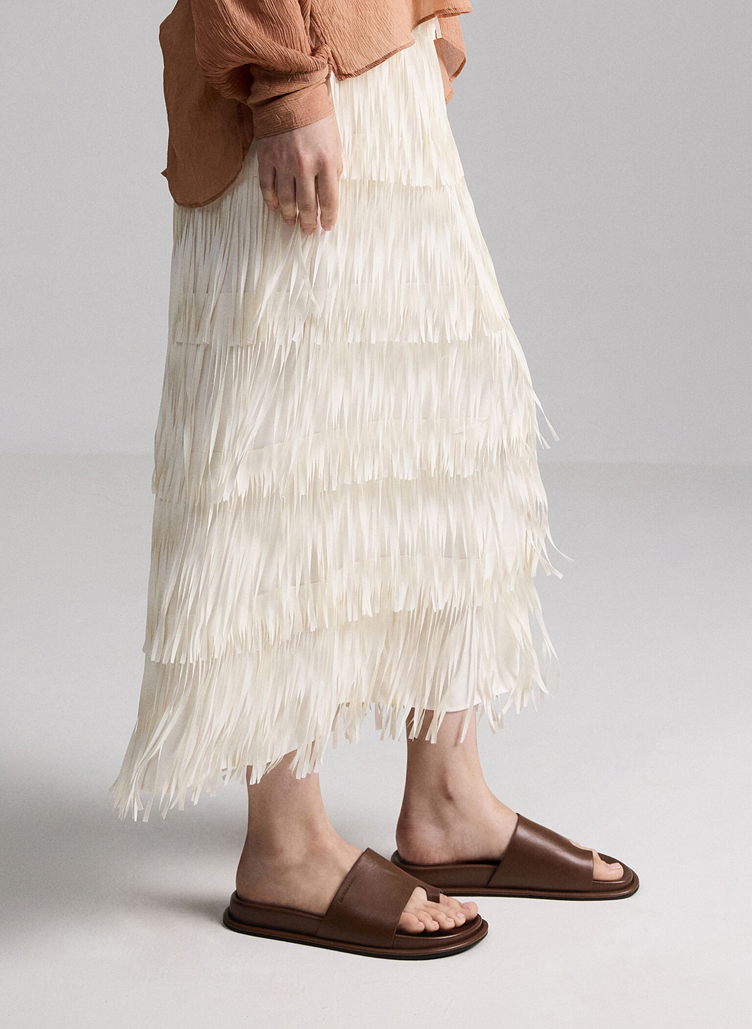 Wide-Strap Toe-Ring Sandals, Brown, hi-res