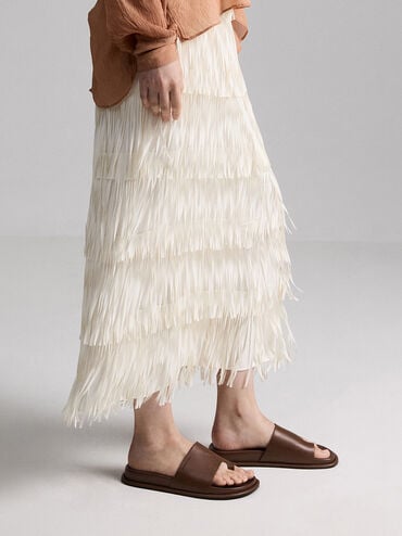 Wide-Strap Toe-Ring Sandals, Brown, hi-res