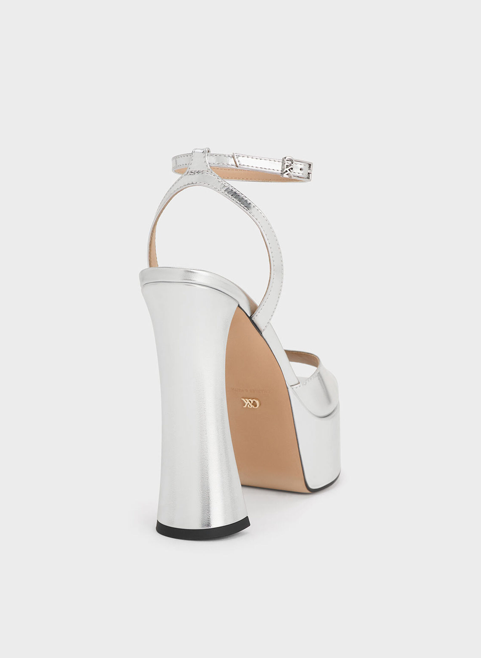 Michelle Metallic Leather Platform Sandals, Silver, hi-res