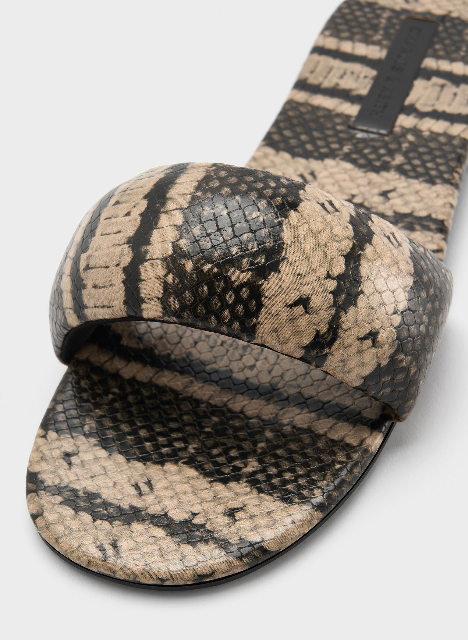 Snake-Print Slide Sandals, Animal Print Natural, hi-res