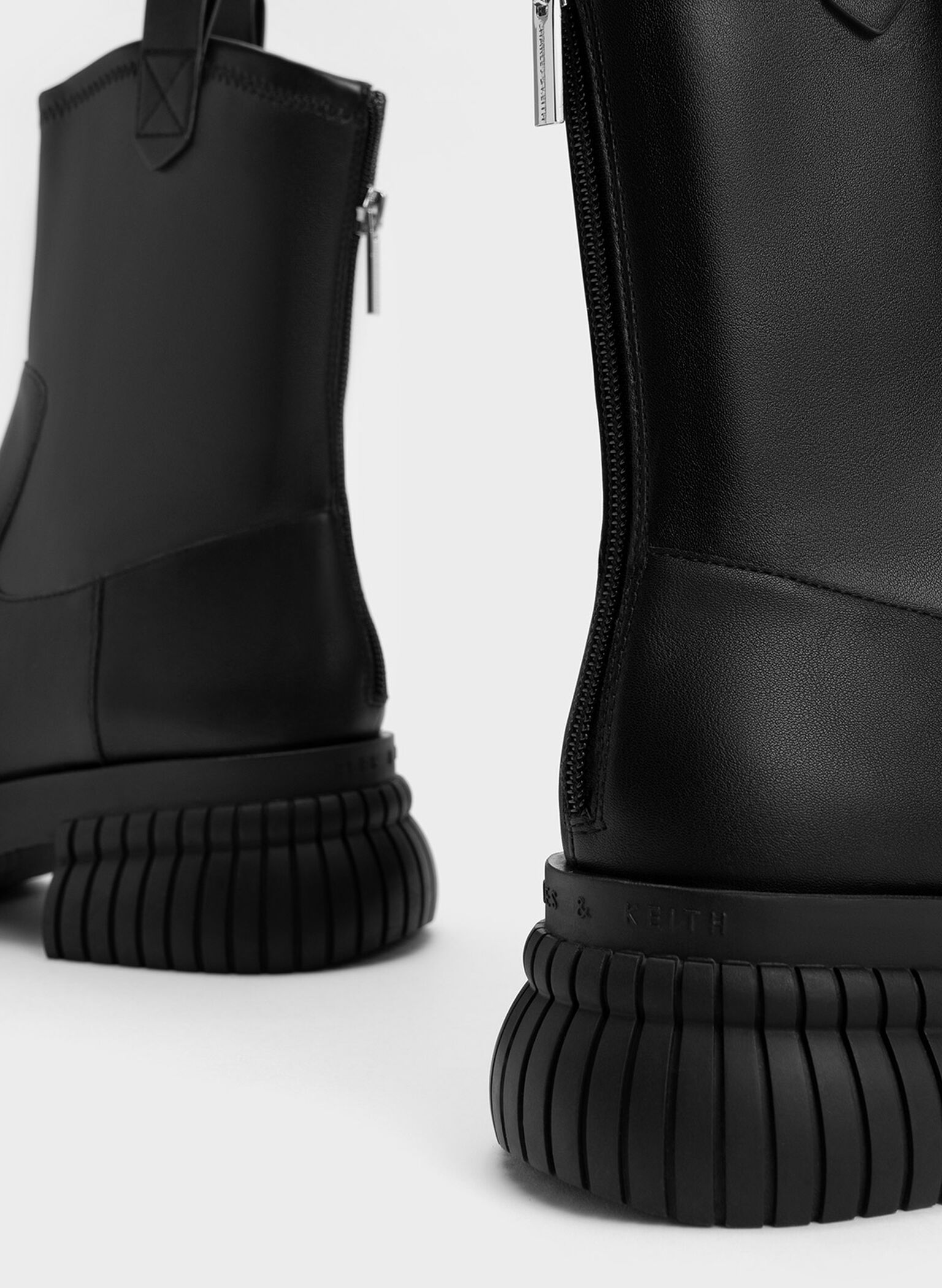 Elise Cowboy Platform Ankle Boots, Black, hi-res