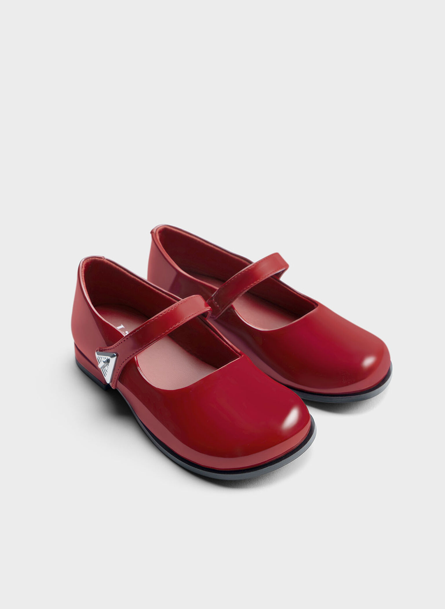 Girls' Trice Patent Metallic Accent Mary Janes, Red, hi-res