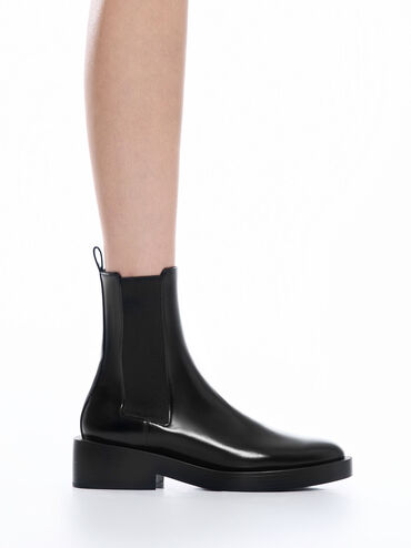Pull-Tab Chelsea Boots, Black, hi-res