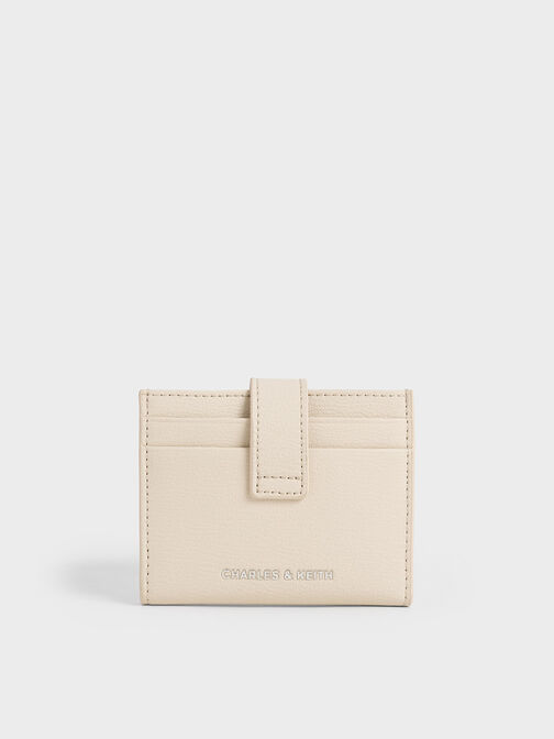 Bliss Snap Button Card Holder, Beige, hi-res