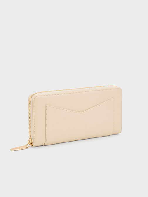 Gaia Zip-Around Wallet, Beige, hi-res