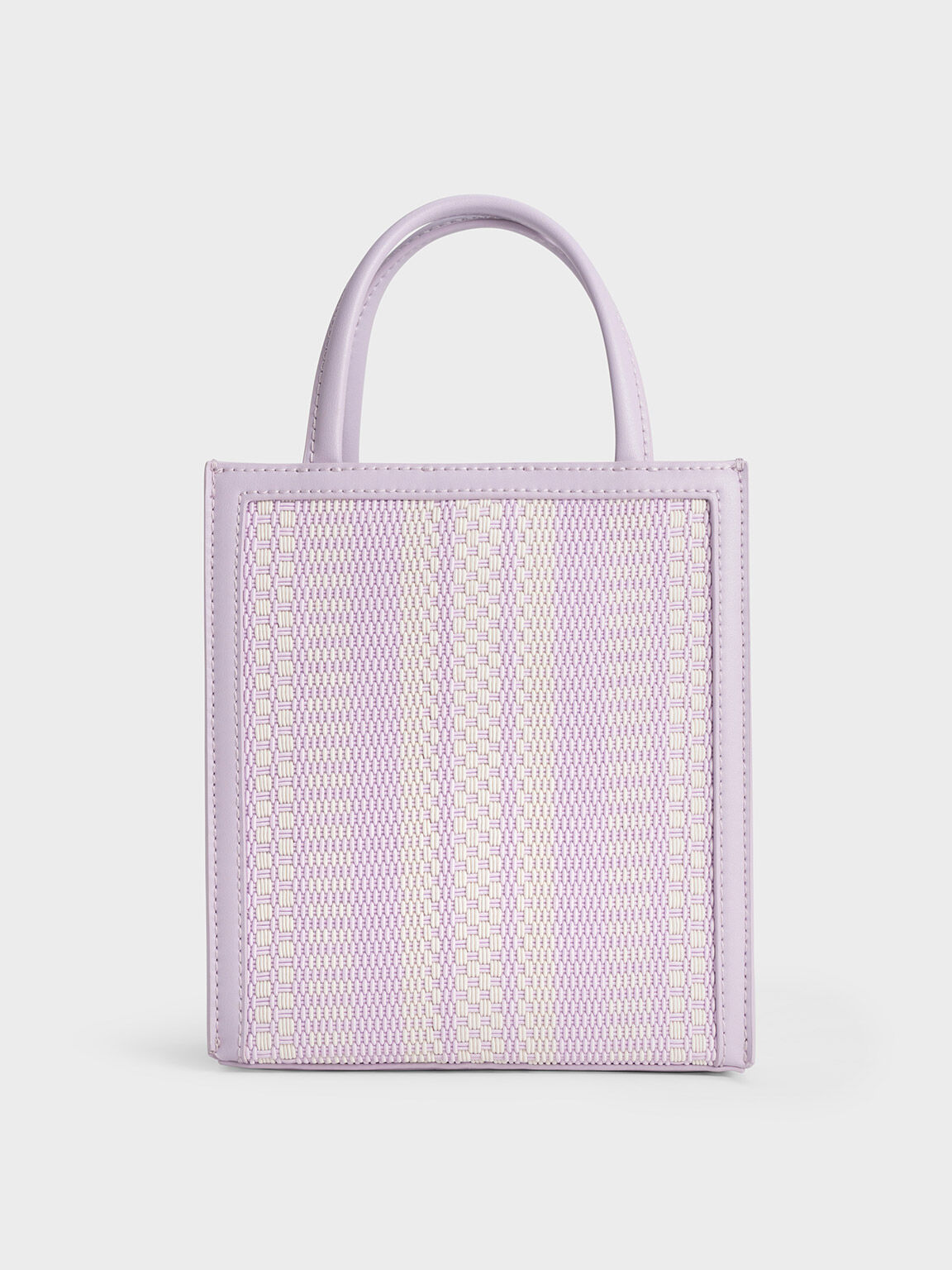 Woven Double Handle Tote Bag - Lilac, Charles & Keith