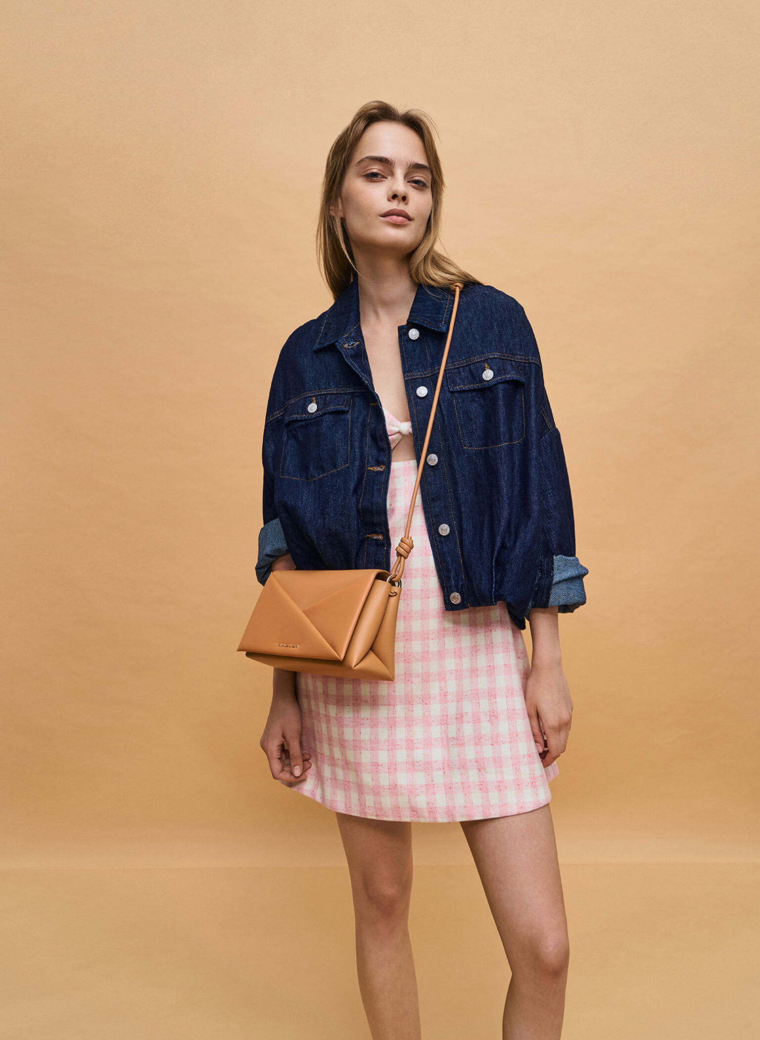 Midori Geometric Shoulder Bag, Toffee, hi-res