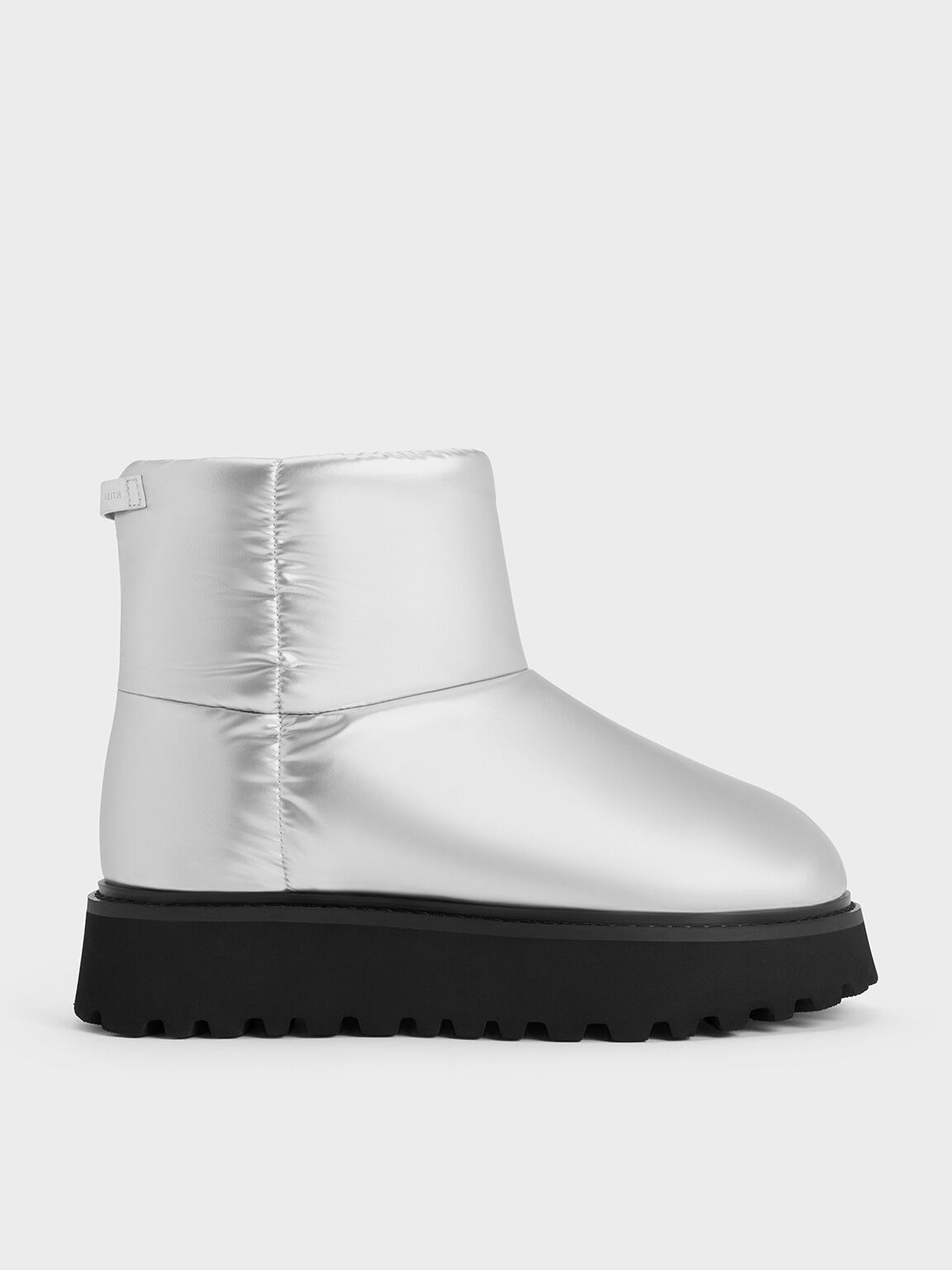 Silver Romilly Puffy Ankle Boots CHARLES KEITH UK