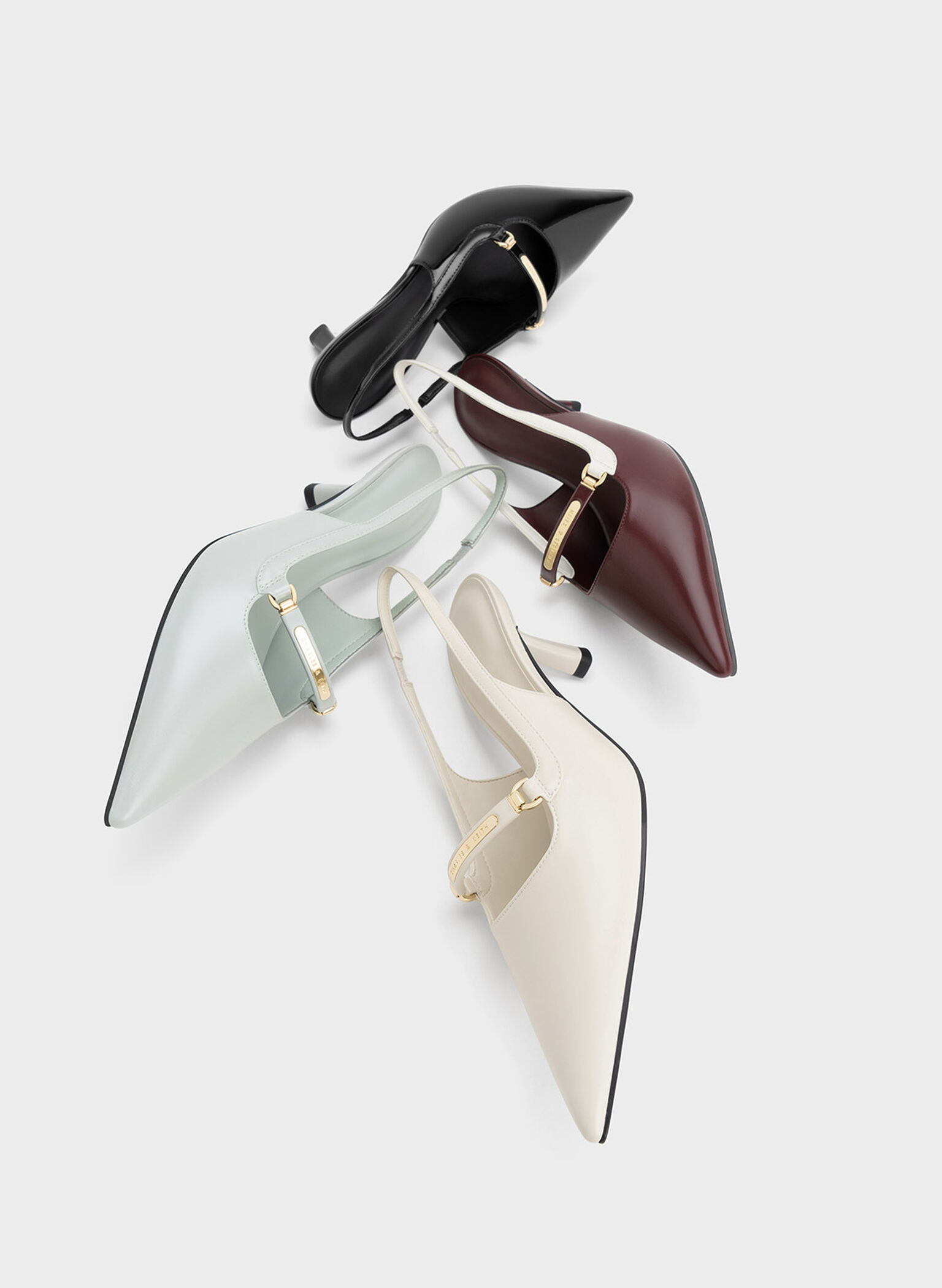 Metallic Accent Slingback Pumps, Cream, hi-res
