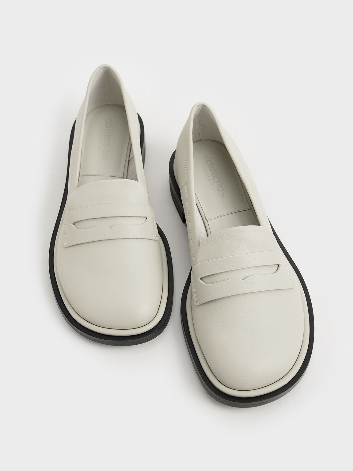 Rumi Leather Penny Loafers, Chalk, hi-res