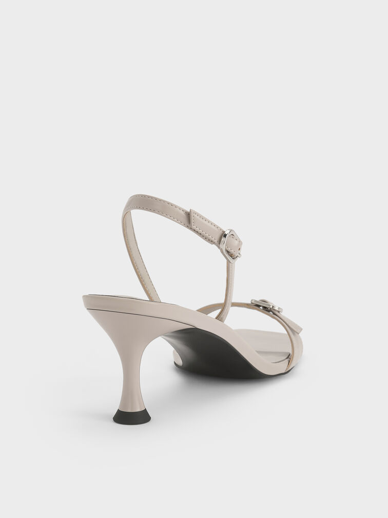 Buckled Slingback Kitten Heels, Light Grey, hi-res
