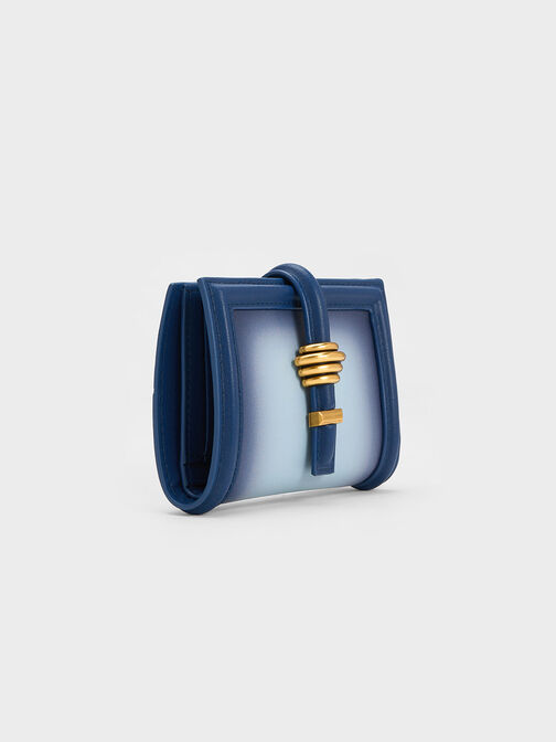 Trudy Metallic Accent Ombre Wallet, Navy, hi-res