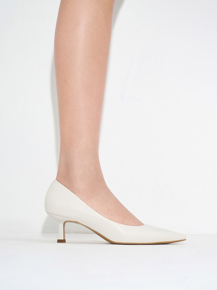 Emmy Pointed Kitten Heel Pumps, Chalk, hi-res