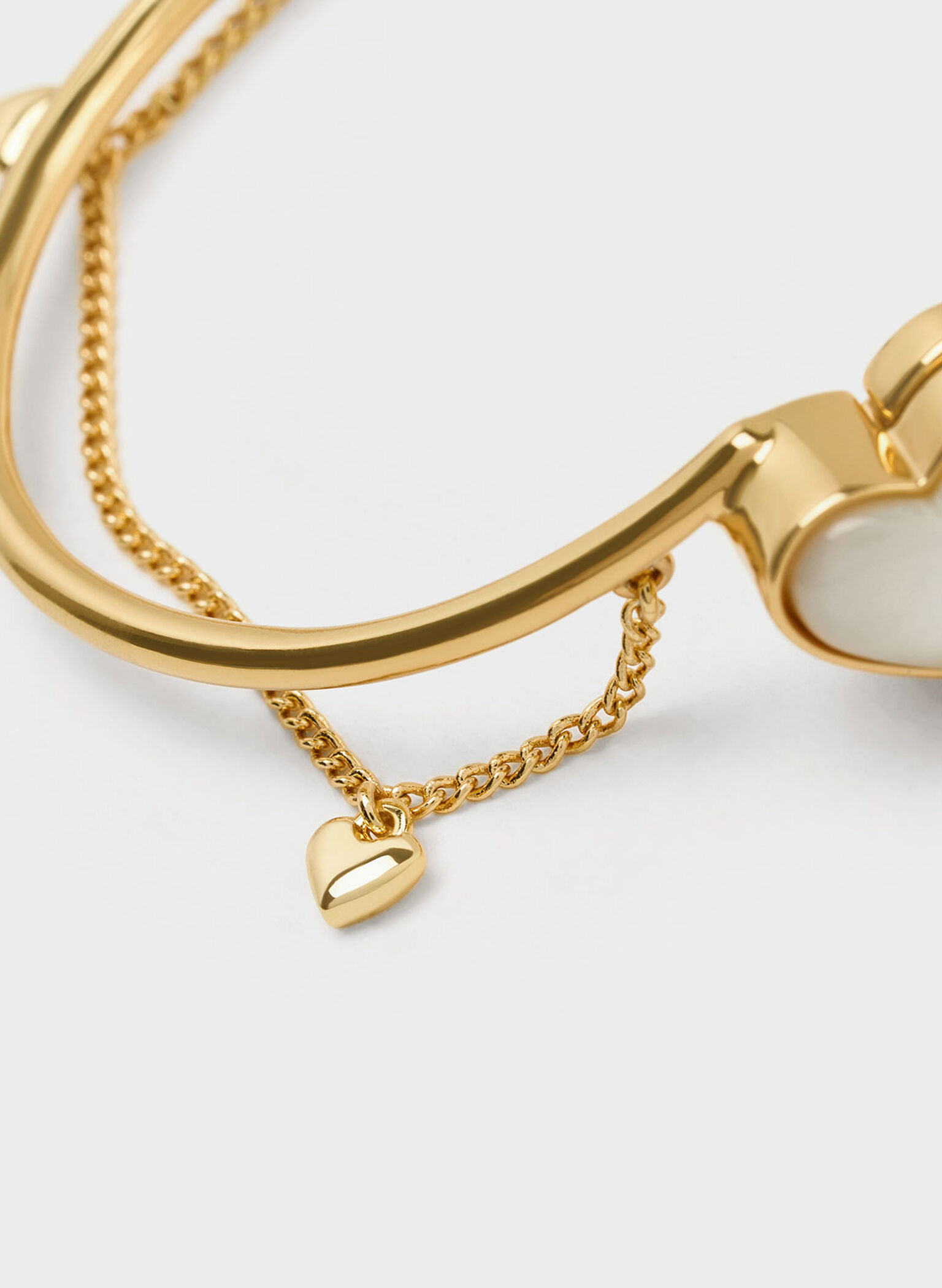 Annalise Heart Stone Chain-Link Bracelet, Gold, hi-res