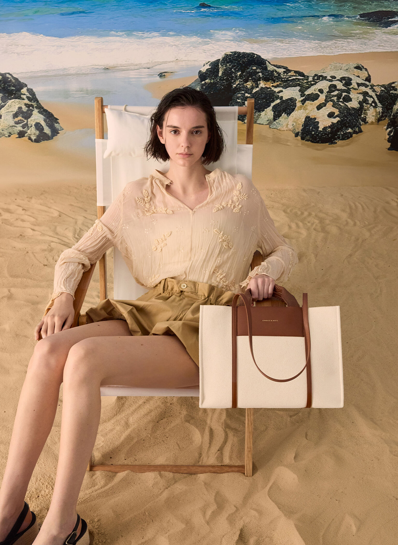 Shalia Canvas Tote Bag, Beige Canvas, hi-res