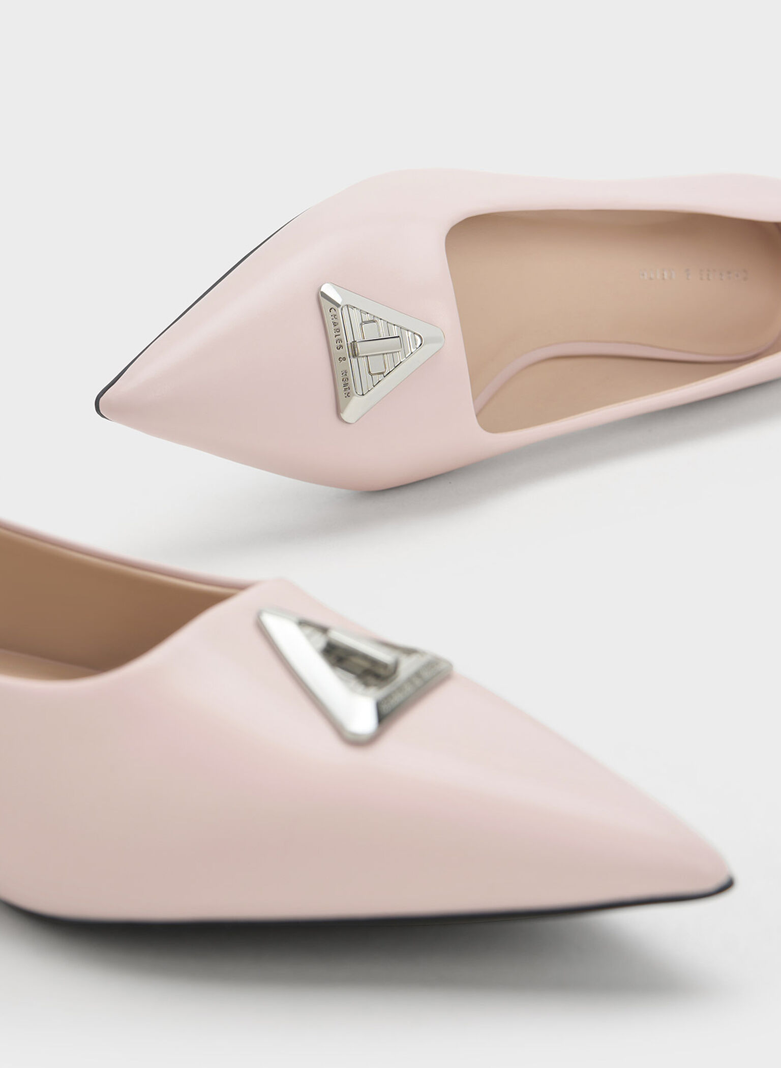 Trice Metallic Accent Pointed-Toe Flats, Nude, hi-res
