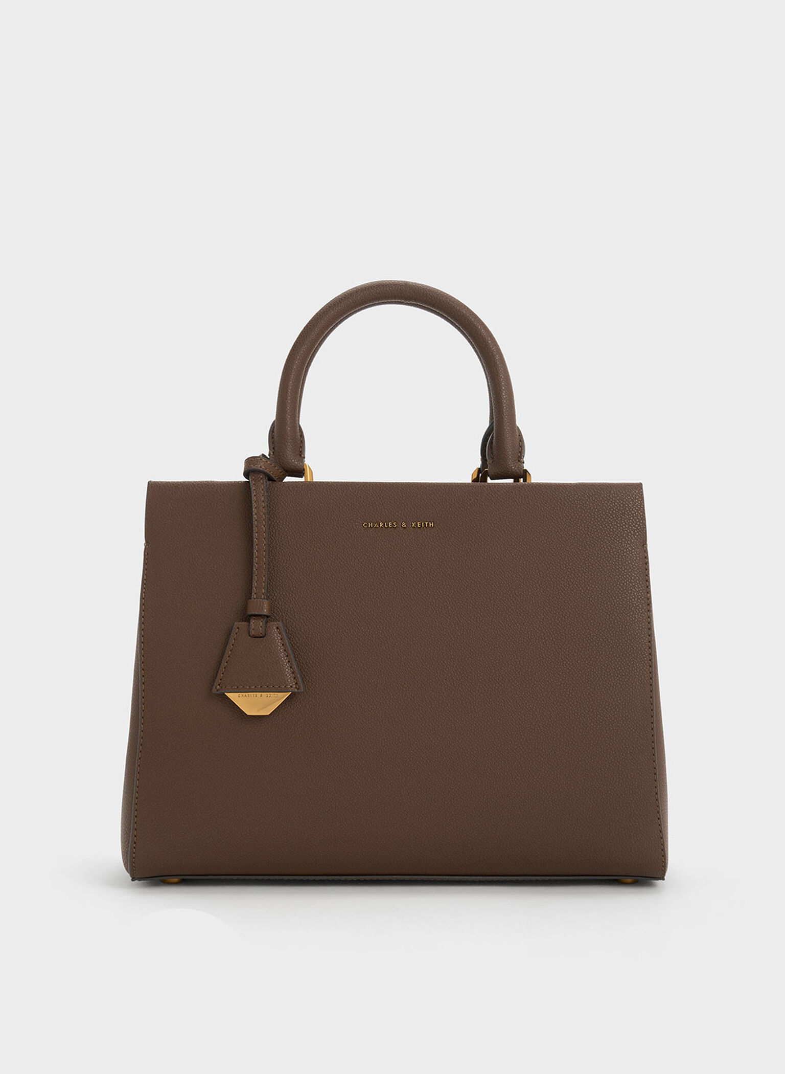 Mirabelle Structured Top Handle bag, Dark Brown, hi-res
