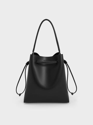 Bellamy Drawstring Hobo Bag, Jet Black, hi-res
