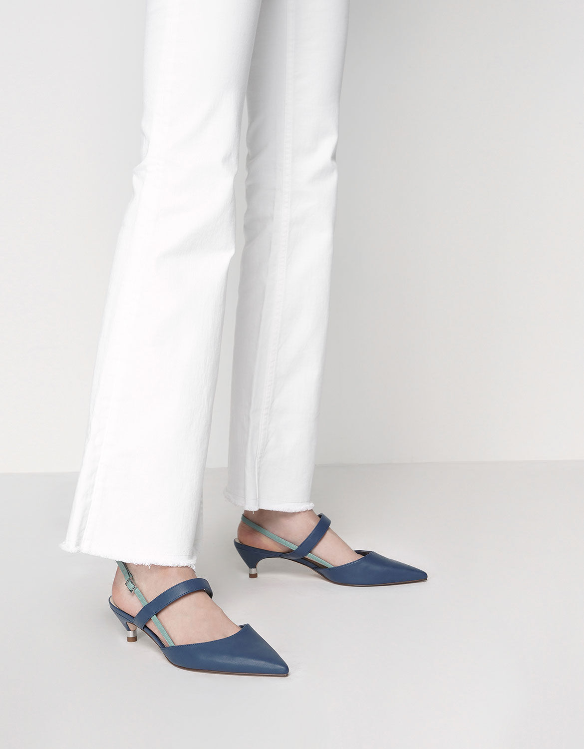 blue kitten heel shoes uk
