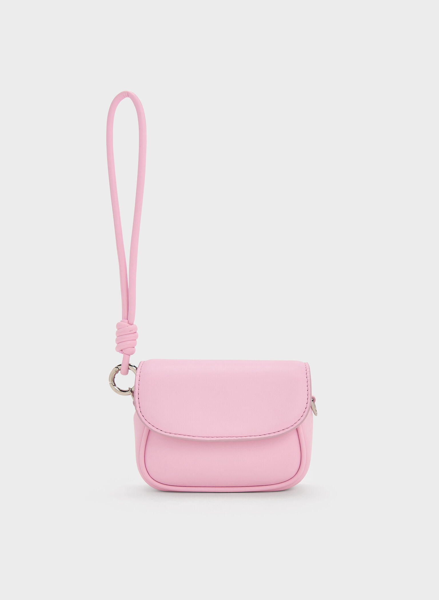 Sammie Knotted-Strap Wristlet, Bubble Gum Pink, hi-res