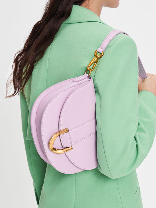 Gabine Saddle Bag, Lilac, hi-res