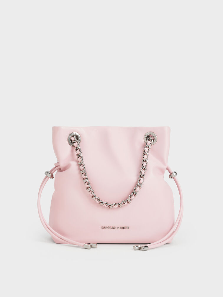 Arya Braided-Strap Double-Handle Crossbody Bag, Cotton Candy Pink, hi-res